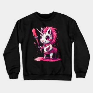 Undead Whimsy: Pink Zombie Unicorn Crewneck Sweatshirt